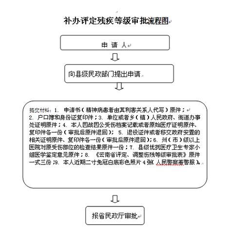 补办评定残疾等级审批流程图