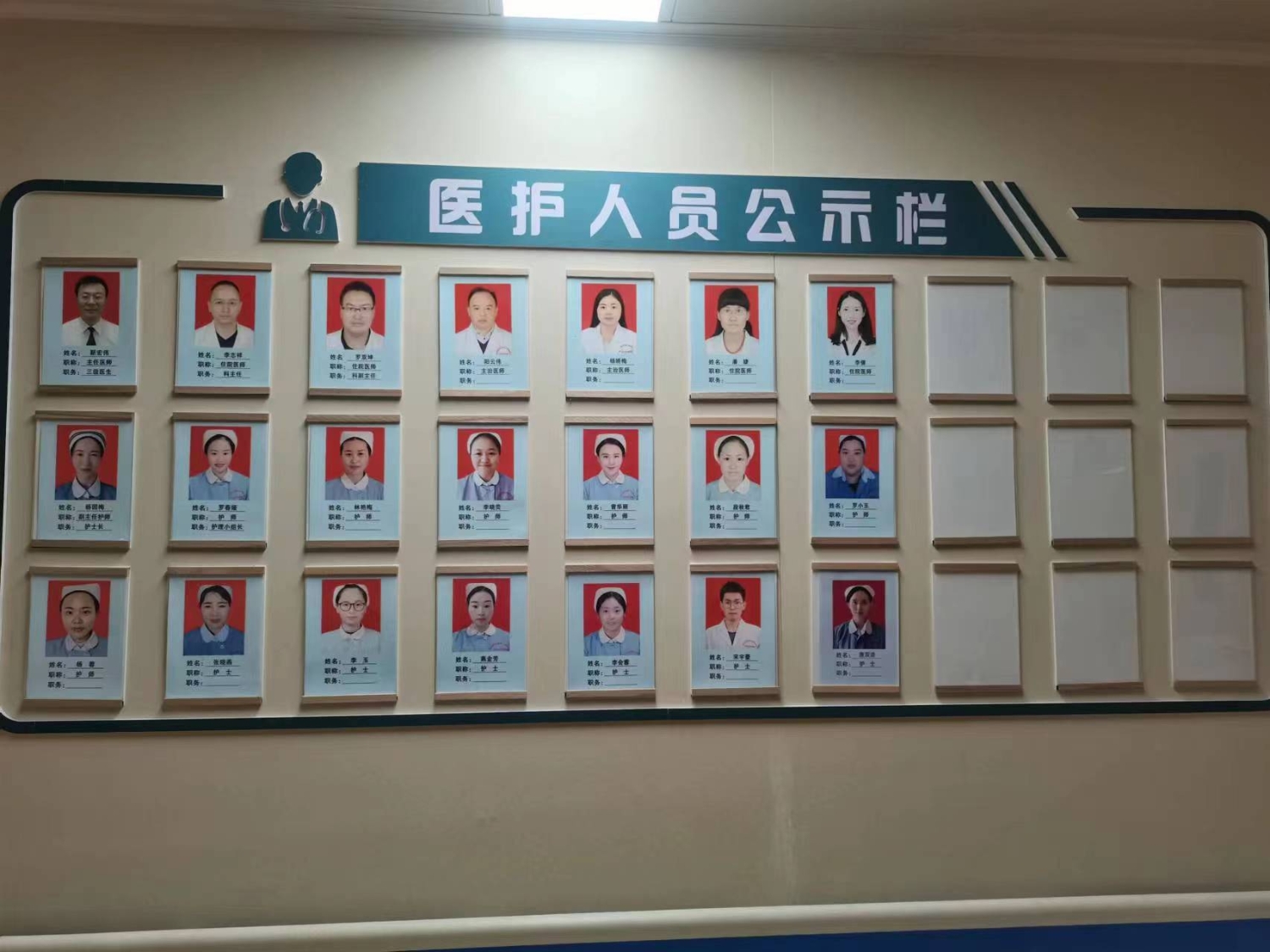 医护人员公示栏